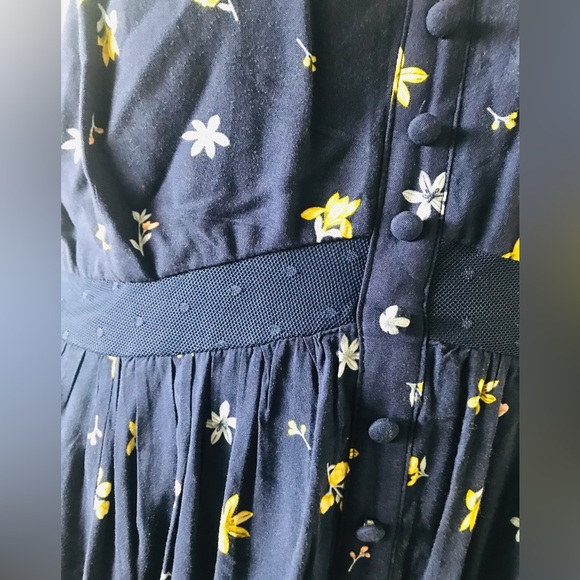 Torrid navy floral challis button maxi dress size 1 - Picture 10 of 16